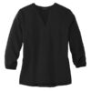 MERCER+METTLE™ Women's Stretch Crepe 3/4-Sleeve Blouse AUST-MM2011 - Image 2
