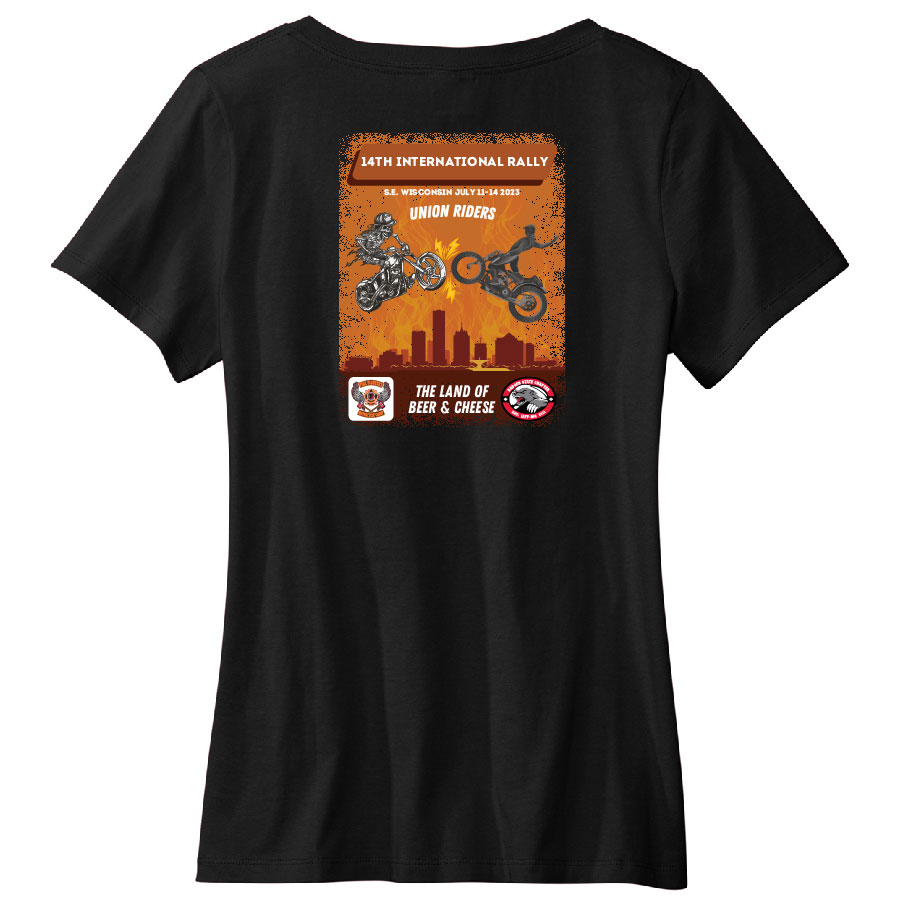 Volunteer Knitwear™ Women’s Daily V-Neck Tee 14th Annual Rally IAFFMOTOR-LVL45V-14THRALLY - Image 2