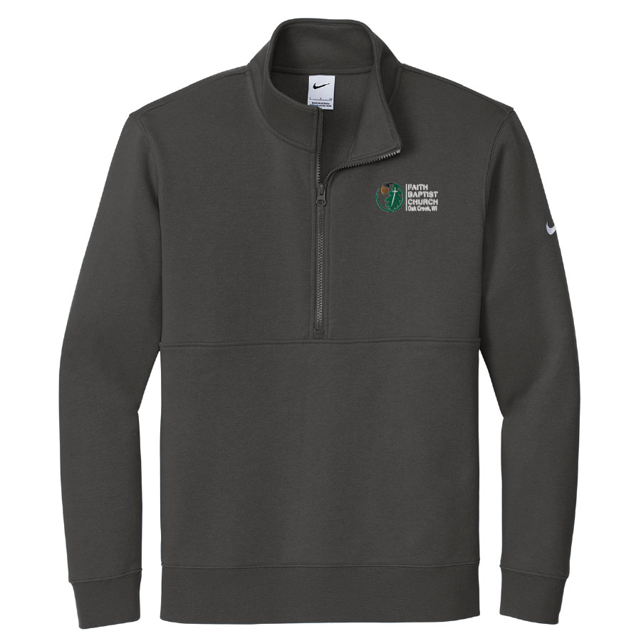 Nike ADULT Club Fleece Sleeve Swoosh 1/2-Zip BDGSS-NKDX6718 - Image 4