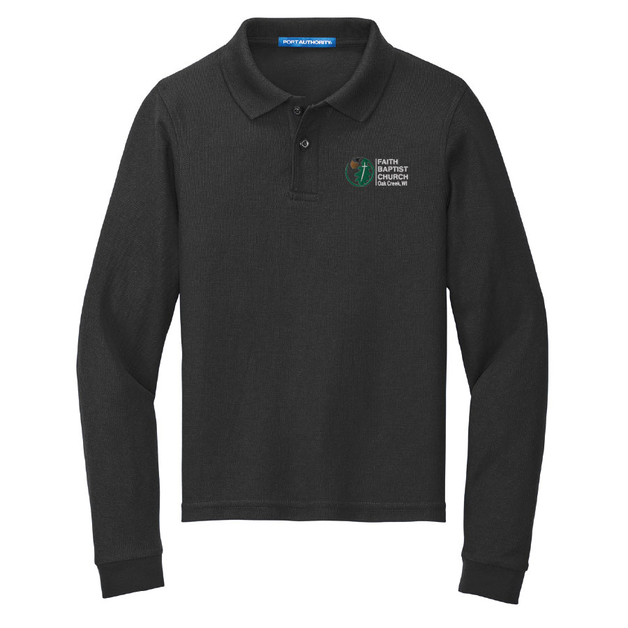 Port Authority® YOUTH Silk Touch™ Long Sleeve Polo BDGSS-Y500LS - Image 6