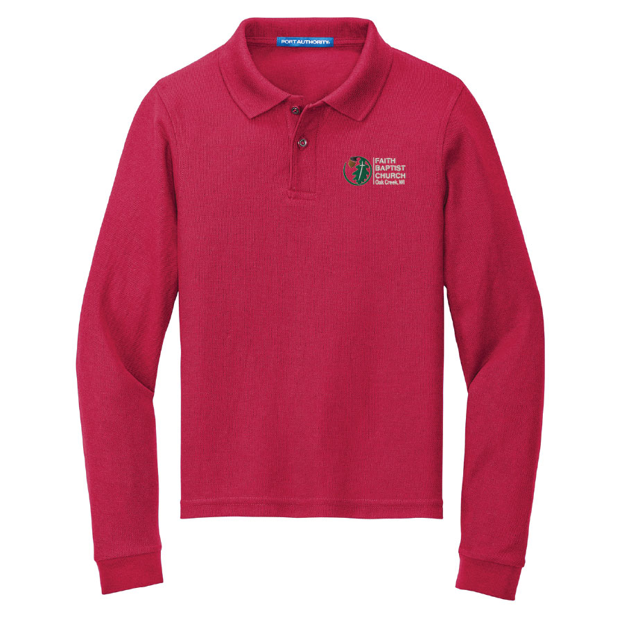 Port Authority® YOUTH Silk Touch™ Long Sleeve Polo BDGSS-Y500LS - Image 4