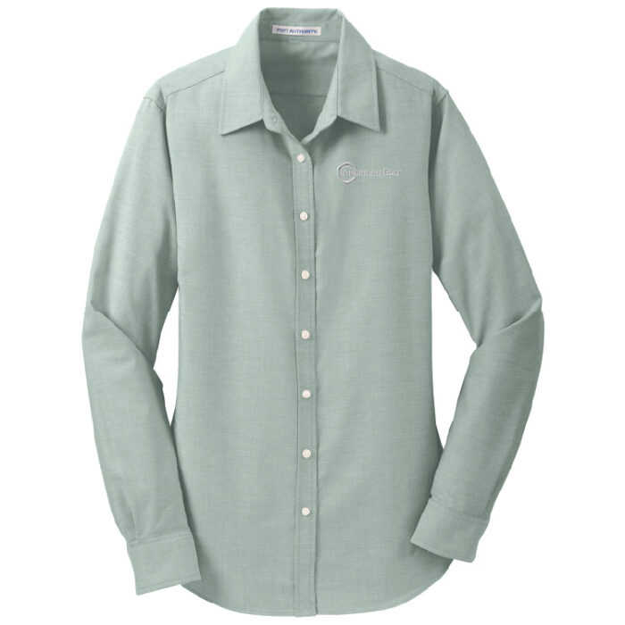 Port Authority® Women's SuperPro™ Oxford Shirt AMBOLT-L658 - Image 2