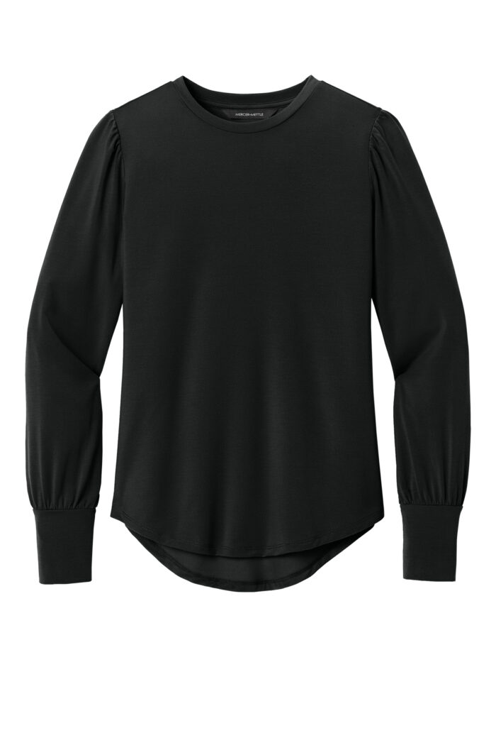 Mercer+Mettle Women's Stretch Jersey Long Sleeve Blouson Top BCU-MM1019 - Image 4
