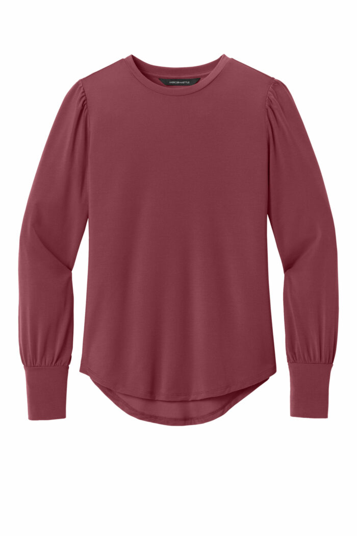 Mercer+Mettle Women's Stretch Jersey Long Sleeve Blouson Top BCU-MM1019